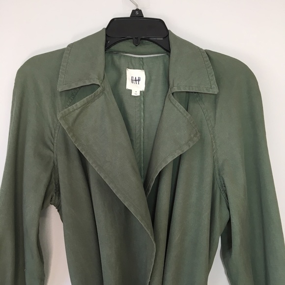Gap Olive Green Classic Trench Coat - Picture 4 of 8